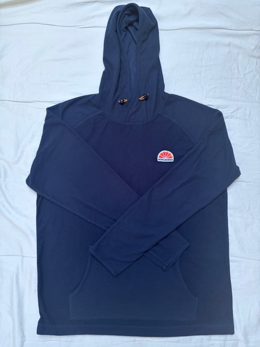 Howler Brothers Navy Hooded Long-Sleeve Waffle Knit Pullover